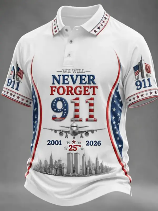 9 11 25th Anniversary Never Forget Polo Shirt 9 11 Patriotic Apparel Best Fans Gears