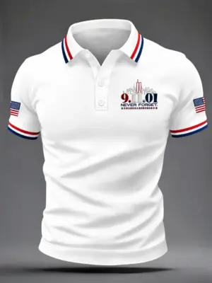 9 11 25th Anniversary Never Forget Polo Shirt 9 11 Apparel Memorial Gift For Dad