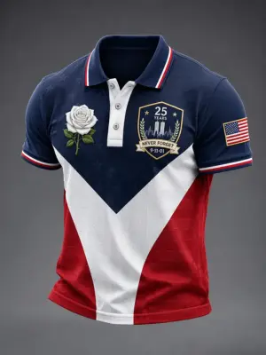 9 11 25th Anniversary Never Forget Tribute Polo Shirt 911 Anniversary Shirt Patriotic Gift For Father