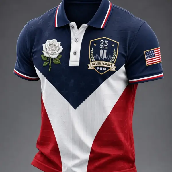 9 11 25th Anniversary Never Forget Tribute Polo Shirt 911 Anniversary Shirt Patriotic Gift For Father