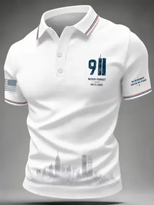 9 11 Never Forget Patriotic Polo Shirt 911 25Th Anniversary Clothes Patriotic Gift For Father