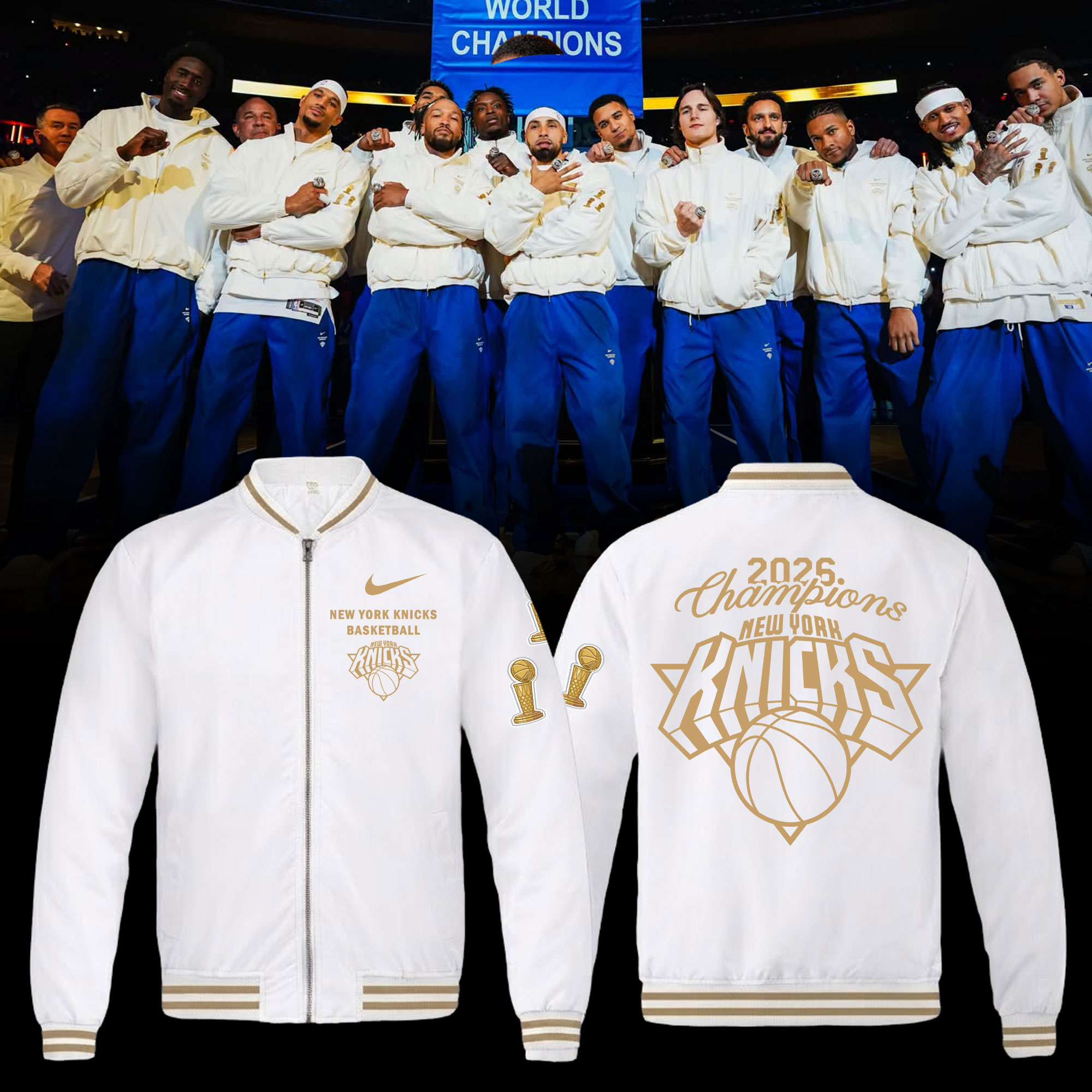 New York Knicks Merch 2025 26 NBA Championship Jacket New York Knicks Clothing Best Fan Gear