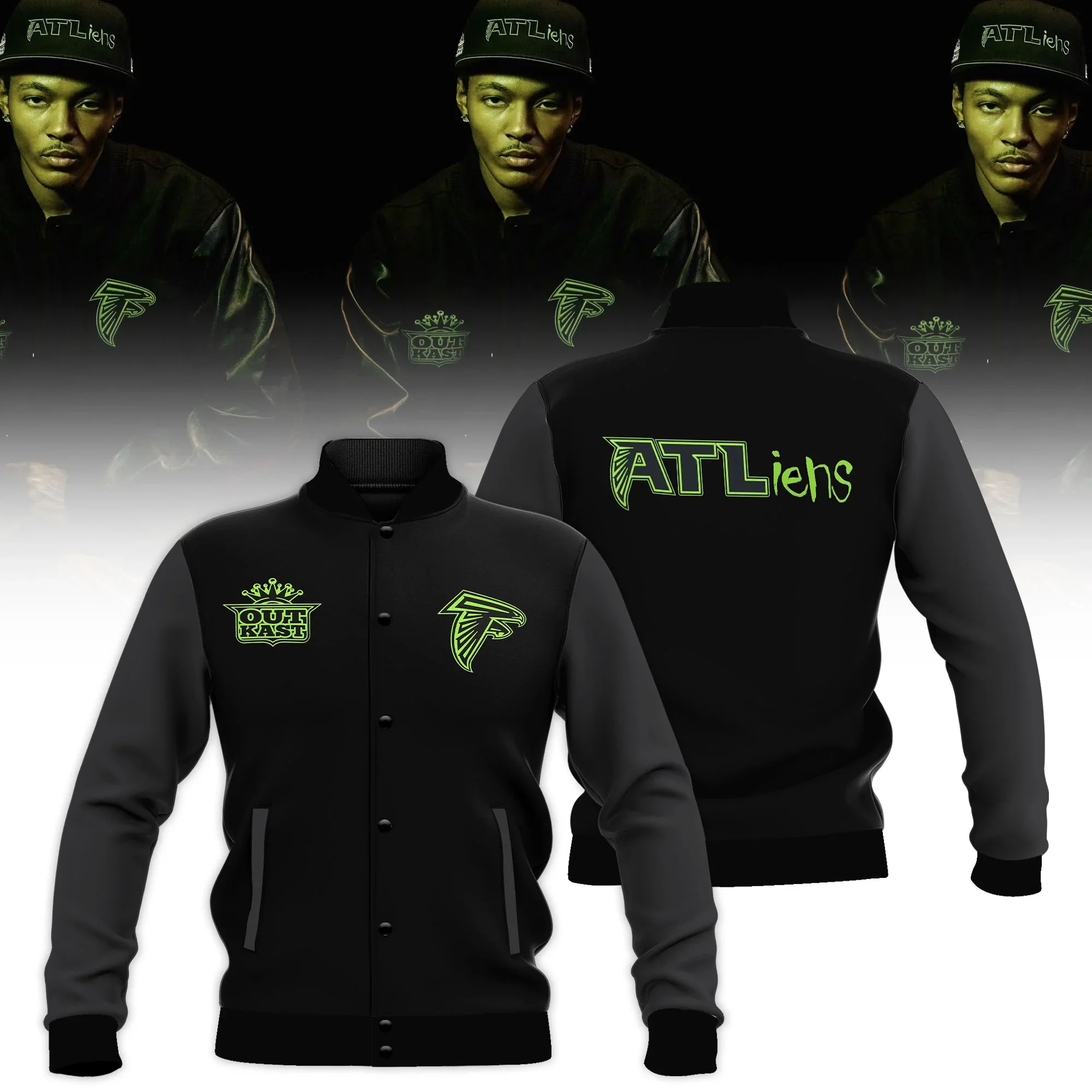 OutKast x Atlanta Falcons 30th Anniversary ATLiens Jacket Best Atlanta Falcons Clothing
