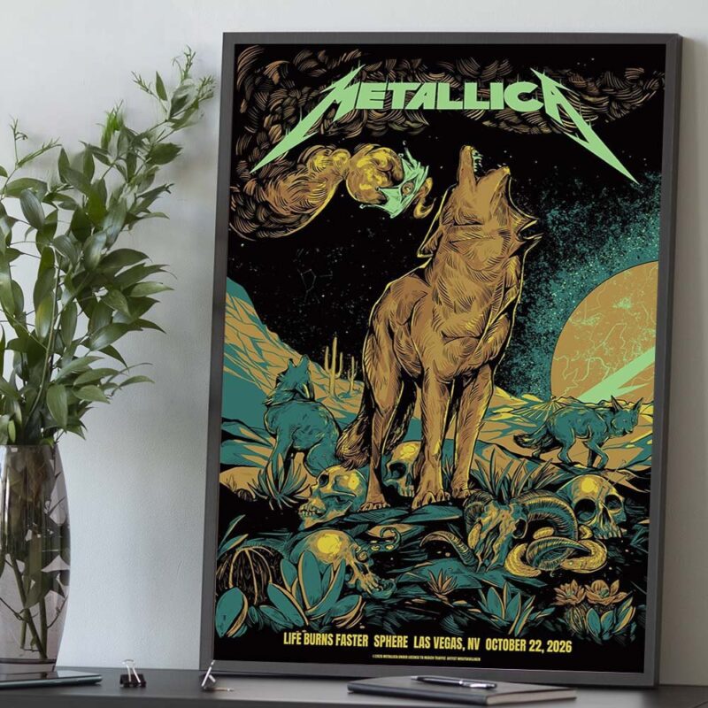 Metallica Life Burns Faster 2026 Sphere Las Vegas NV Poster Metallica Merch Gifts For Fans