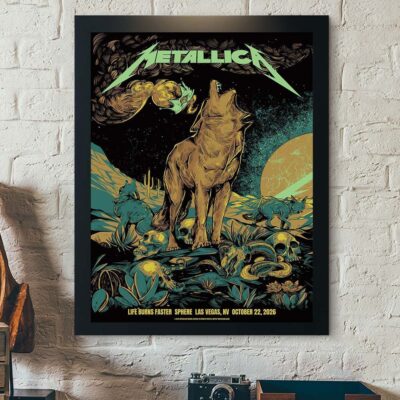 Metallica Life Burns Faster Sphere Las Vegas Week 4 Night 1 2026 Venue Poster Metallica Merch Music Lover Gifts