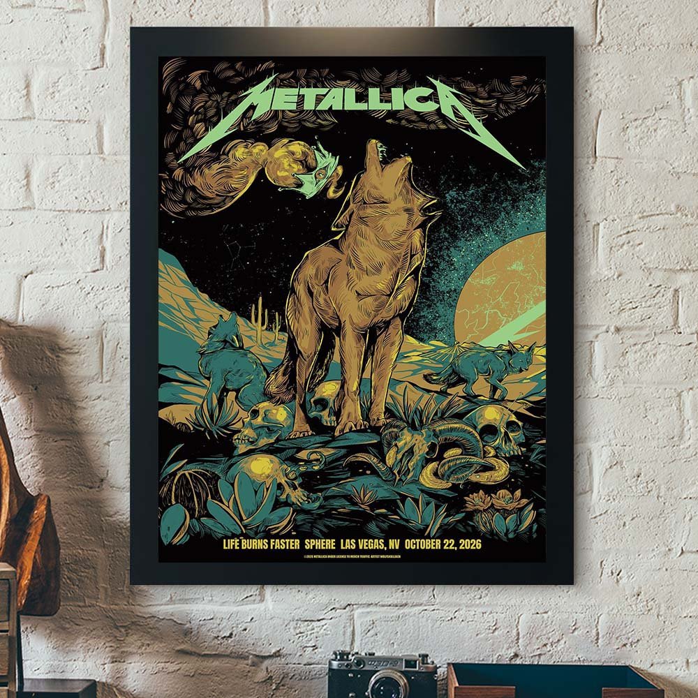 Metallica Life Burns Faster Sphere Las Vegas Week 4 Night 1 2026 Venue Poster Metallica Merch Music Lover Gifts
