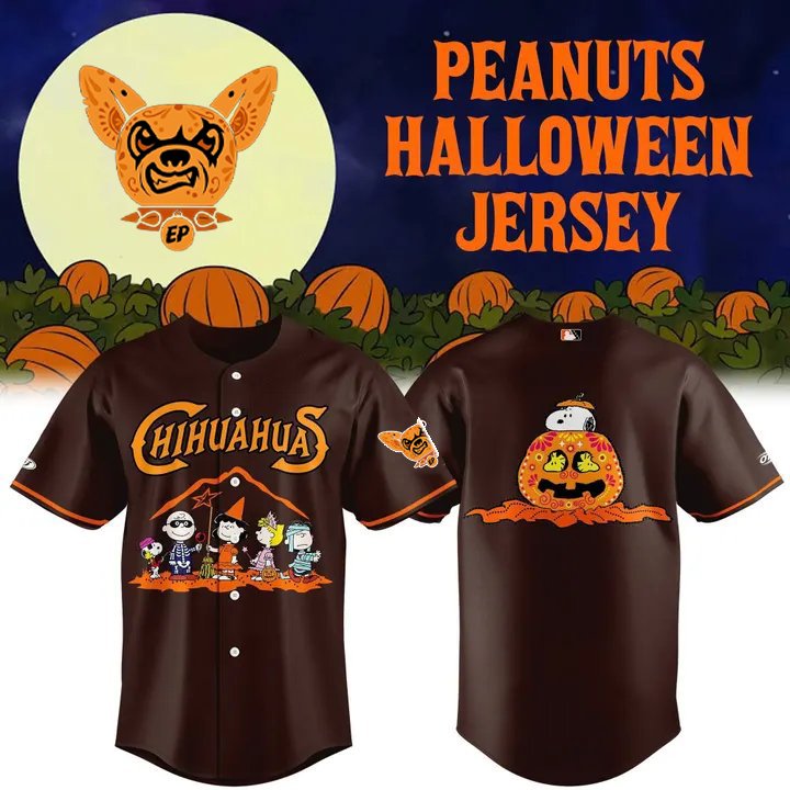 El Paso Chihuahuas X Peanuts Happy Halloween Night Jersey El Paso Chihuahuas Merch Fan Gear
