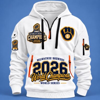 Milwaukee Brewers World Series Champions 2026 Half Zip Hoodie Milwaukee Brewers Merch