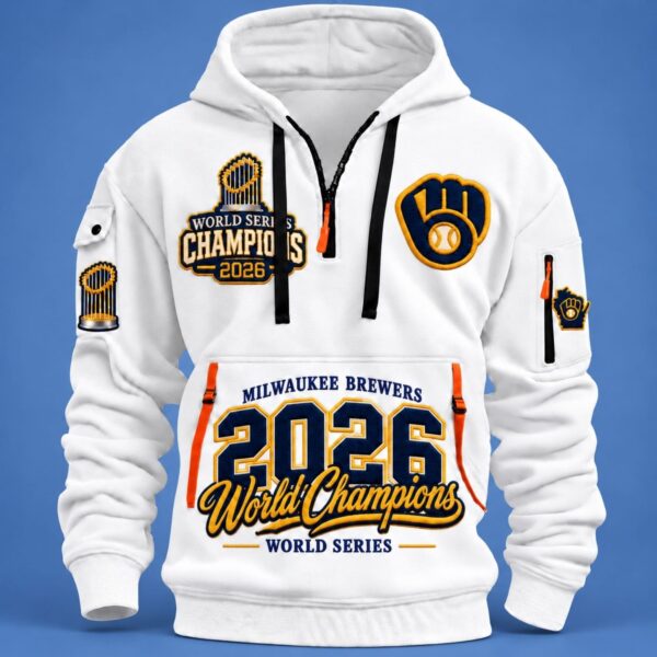 Milwaukee Brewers World Series Champions 2026 Half Zip Hoodie Milwaukee Brewers Merch