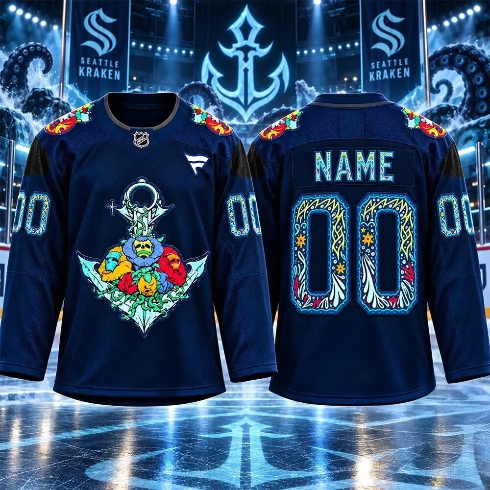 Custom Seattle Kraken 2026 Hispanic Heritage Night Hockey Jersey Seattle Kraken Merch