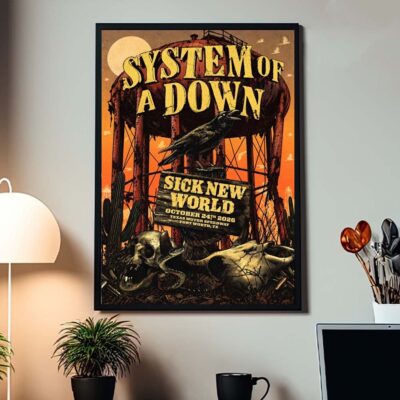 System Of A Down Sick New World Fort Worth TX 2026 Event Poster System Of A Down Merchandise