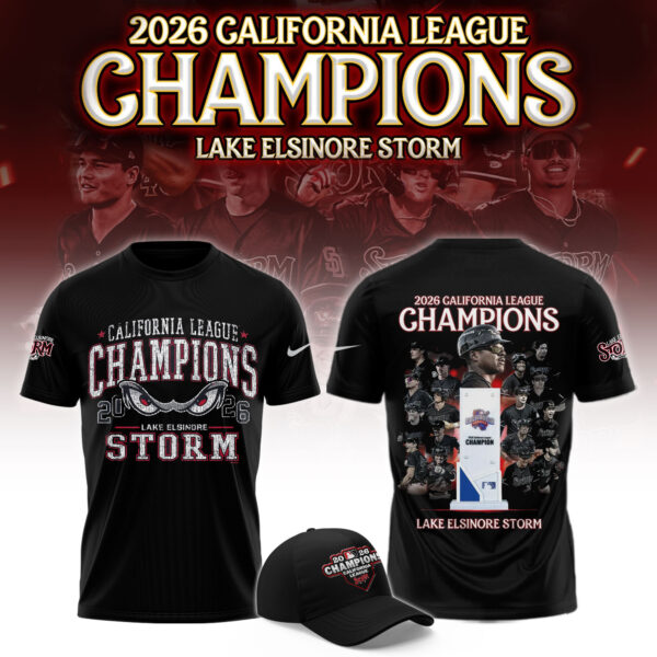 Lake Elsinore Storm Merch 2026 California League Champions T-Shirt Lake Elsinore Storm Clothes Fan Gift