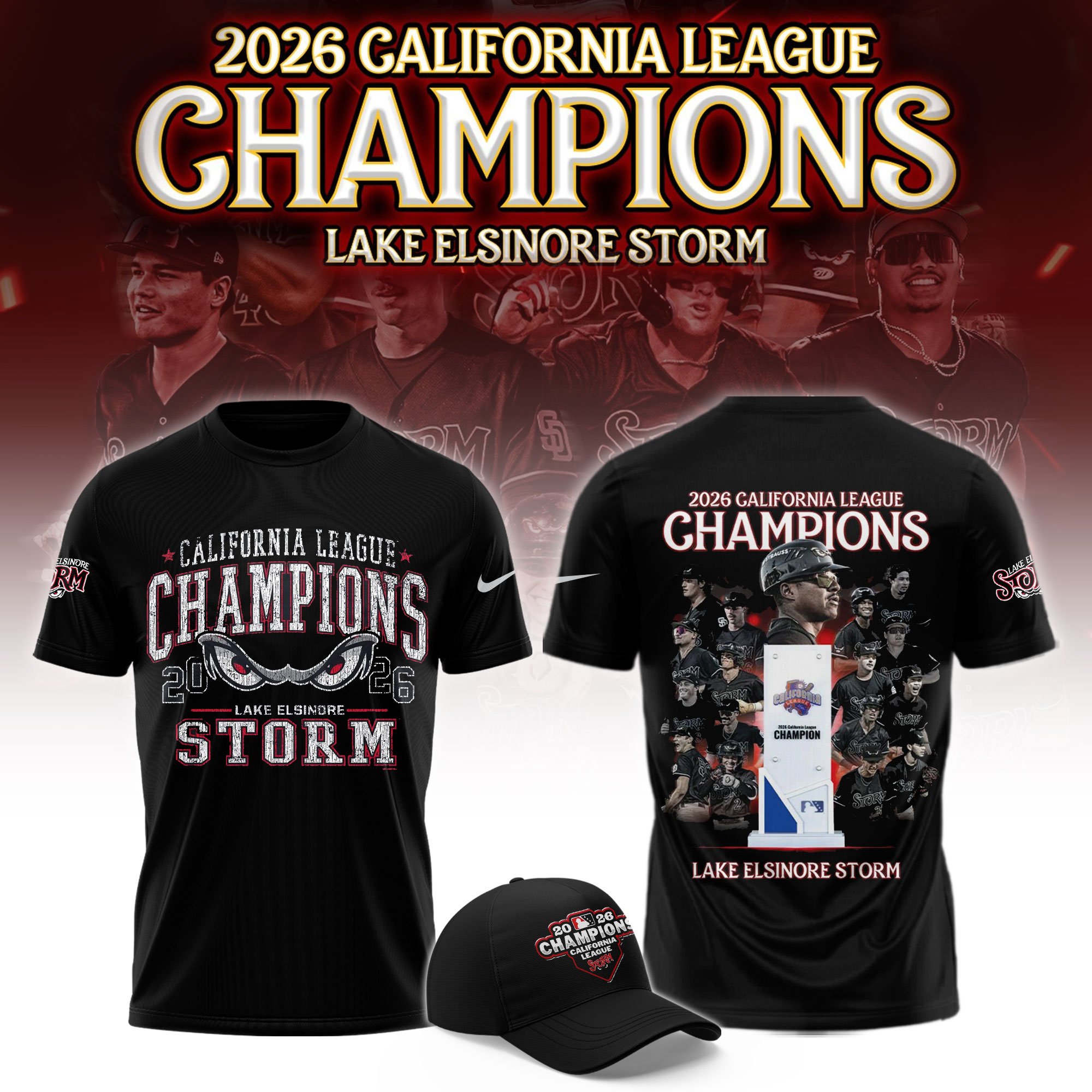 Lake Elsinore Storm Merch 2026 California League Champions T-Shirt Lake Elsinore Storm Clothes Fan Gift