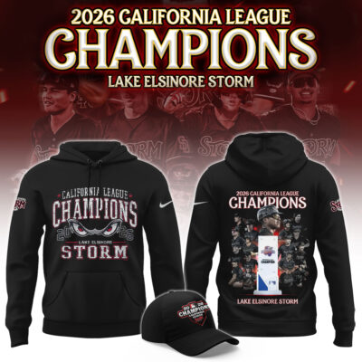 Lake Elsinore Storm Merch 2026 California League Champions Hoodie Lake Elsinore Storm Apparel