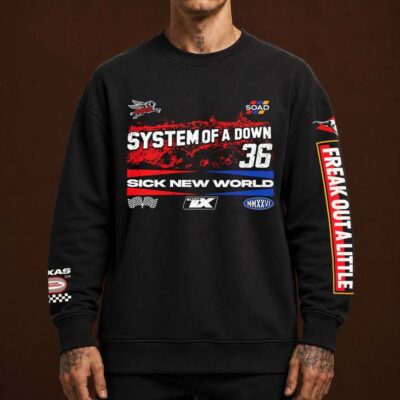 System Of A Down Merch Sick New World Fort Worth TX 2026 Sweatshirt System Of A Down Apparel