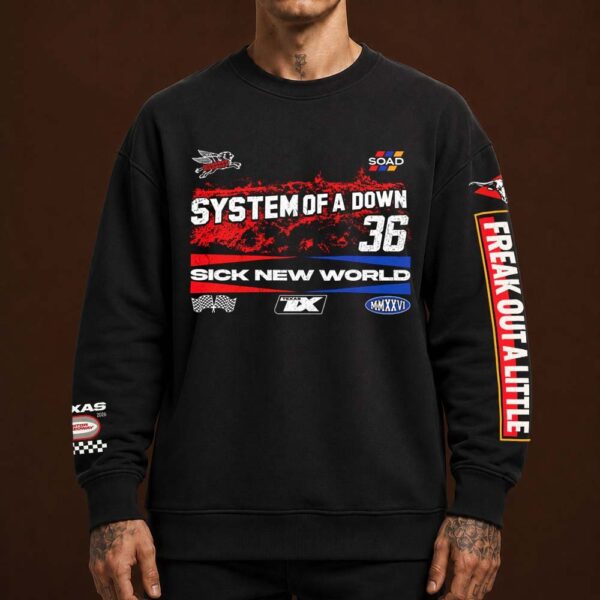 System Of A Down Merch Sick New World Fort Worth TX 2026 Sweatshirt System Of A Down Apparel