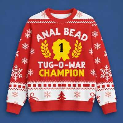 Bead Tug O War Champion Red Christmas Ugly Sweater Xmas Gifts For Meme Lovers