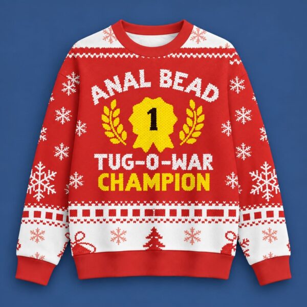 Bead Tug O War Champion Red Christmas Ugly Sweater Xmas Gifts For Meme Lovers