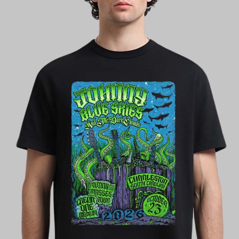Johnny Blue Skies Charleston SC Event Poster Graphic 2026 T-Shirt Johnny Blue Skies Concert Outfits