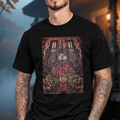 Korn Merch Paris FR Event Poster T-Shirt Korn Clothing Presents For Metalheads Fans
