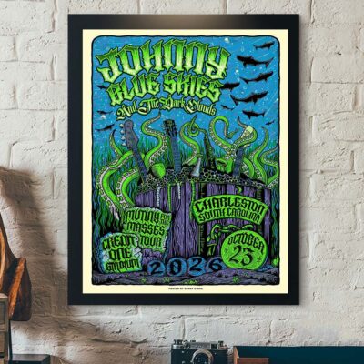 Johnny Blue Skies Charleston SC Event Poster 2026 Johnny Blue Skies Merch Best Gifts For Music Lovers