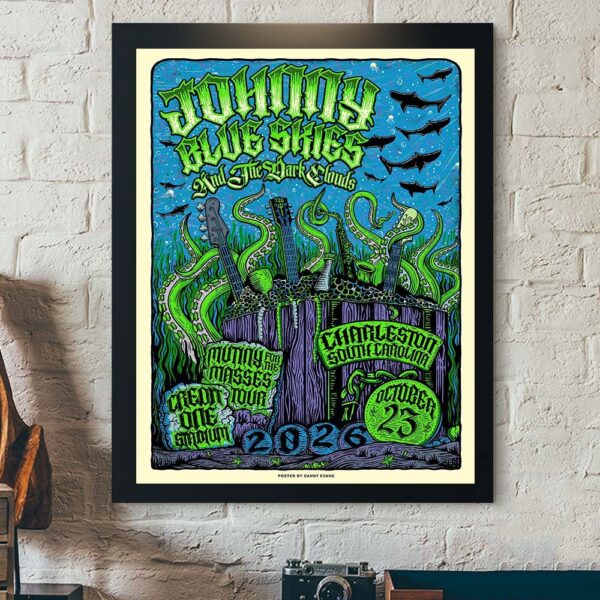 Johnny Blue Skies Charleston SC Event Poster 2026 Johnny Blue Skies Merch Best Gifts For Music Lovers