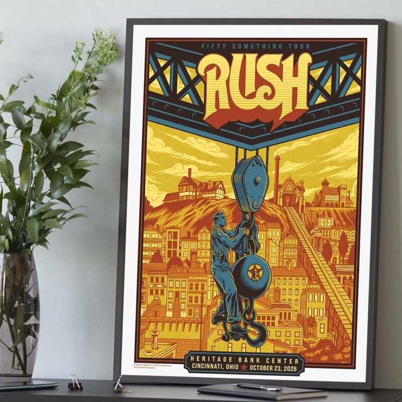 Rush Fifty Something Tour 2026 Cincinnati OH Event Poster Rush Merch Rock Lover Gifts