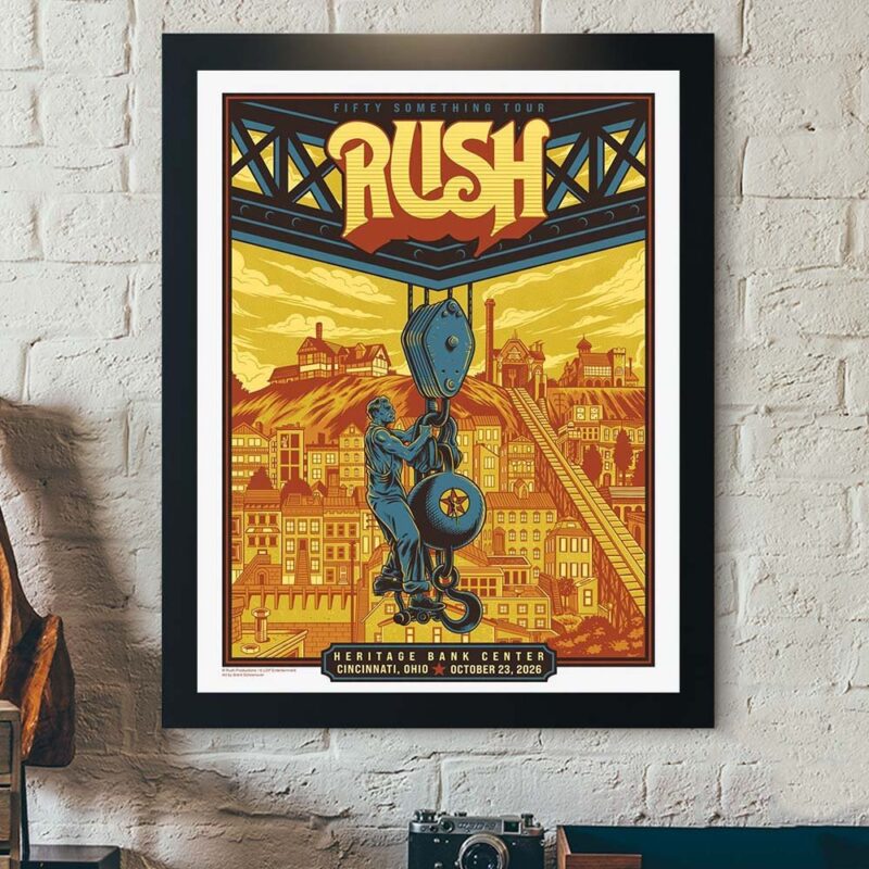 Rush Fifty Something Tour 2026 Poster Rush Merch Presents For Rock Lovers