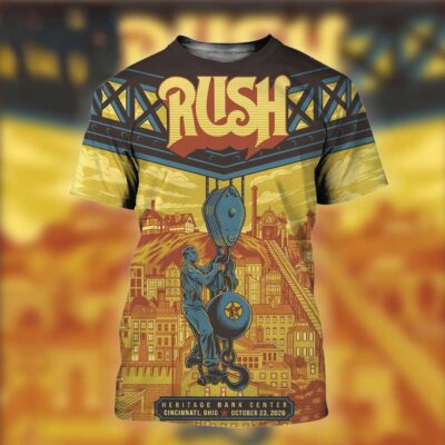 Rush Merch Cincinnati OH Event Poster Graphic T-Shirt Rush Clothing Rock Lover Presents