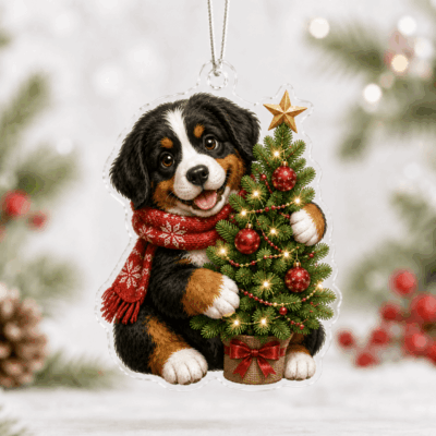 Tree Bernese Mountain Dog Acrylic Ornament Cute Christmas Keepsake Mom Gift