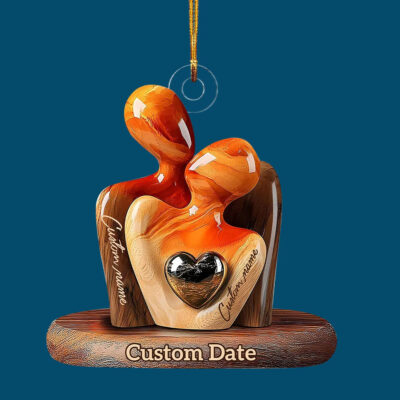 Personalized The Eternal Embrace Acrylic Ornament Christmas Home Decor Gift For Couple