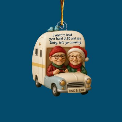 Personalized Together Forever Camper Acrylic Ornament Christmas Holiday Decor Grandma Gift