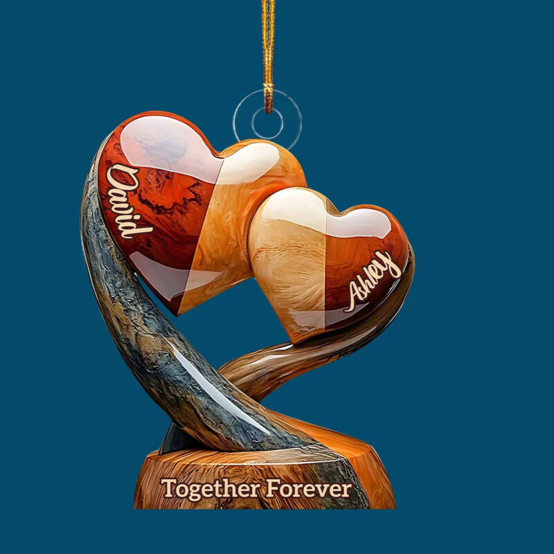 Personalized Together Forever Acrylic Ornament Christmas Holiday Decor Gift For Couple