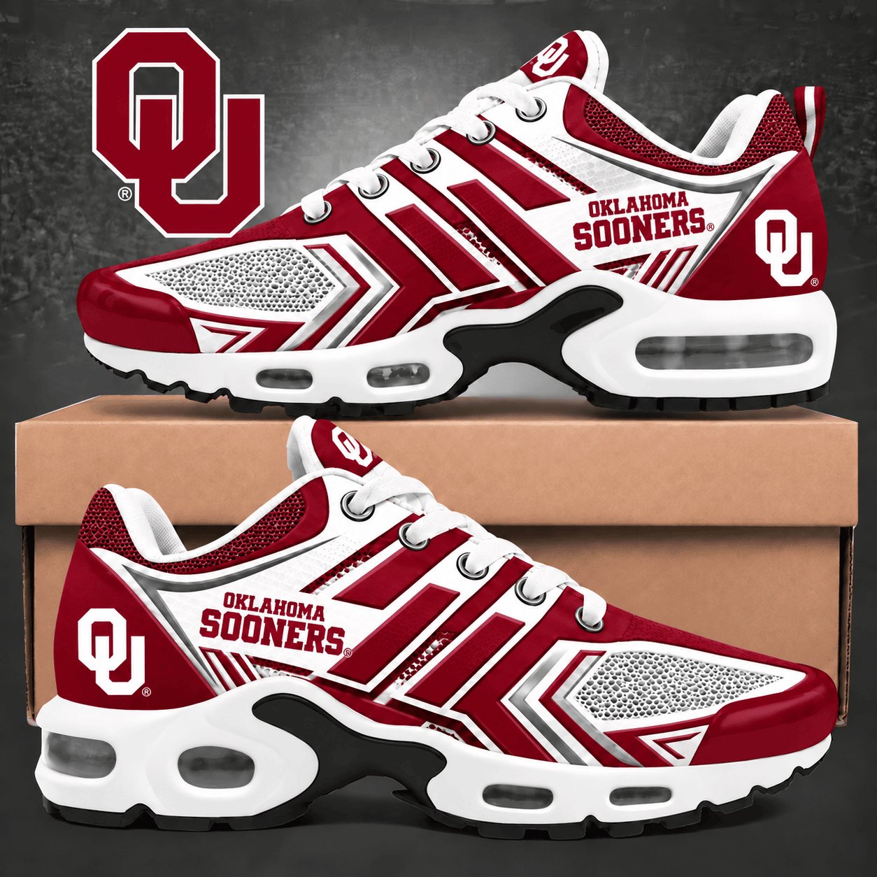 Oklahoma Sooners Merch Velocity Max Sneakers Perfect Sooners Lover Gift