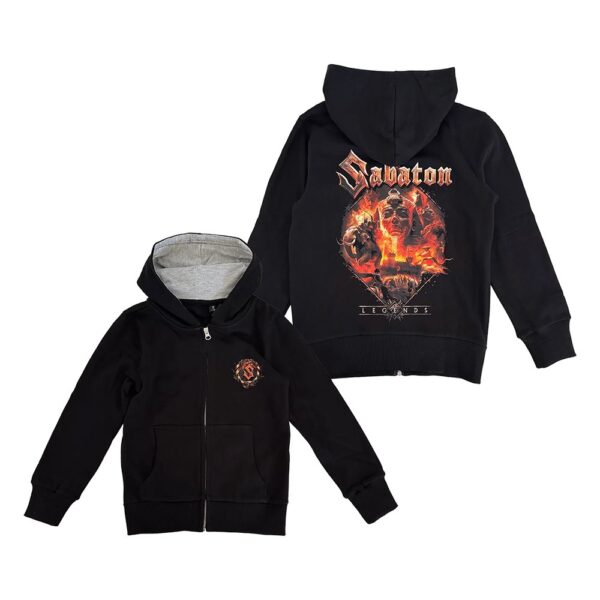 Sabaton Merch Legends Logo Zip Hoodie Sabaton Apparel Presents For Fans