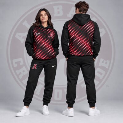 Alabama Crimson Tide Merch Velocity Streak Hoodie And Sweatpants Sets Gift For Crimson Tide Football Fans