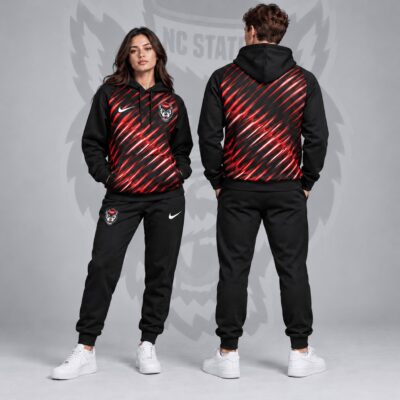 NC State Wolfpack Merch Velocity Streak Hoodie And Sweatpants Sets Gift For Wolfpack Football Fans