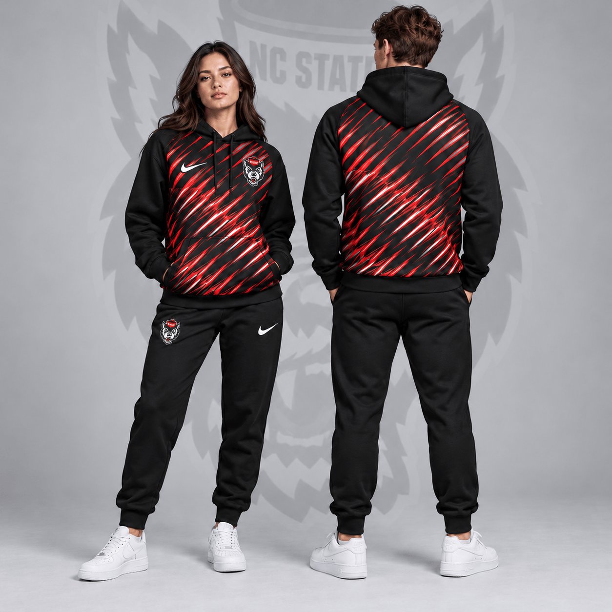 NC State Wolfpack Merch Velocity Streak Hoodie And Sweatpants Sets Gift For Wolfpack Football Fans