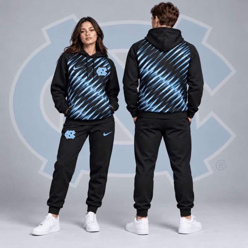 North Carolina Tar Heels Merch Velocity Streak Hoodie And Sweatpants Sets Gift For Tar Heels Lover
