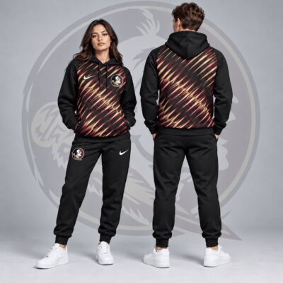 Florida State Seminoles Merch Velocity Streak Hoodie And Sweatpants Sets Gift For Seminoles Football Lover